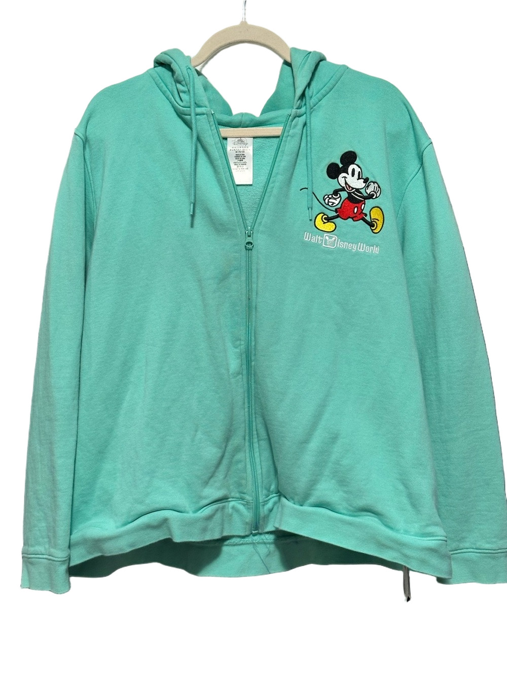 Disney Parks Walt Disney World Mickey Mouse Embroidered Zip Hoodie 2X